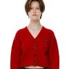[RUNNING HIGH] FW 21 LAMBs WOOL CABLE CROP CARDIGAN [RED] Best Sellers