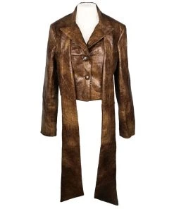 [CODE SHION] Winter 21 Long Ribbon Crop Jacket [brown] Best Sellers