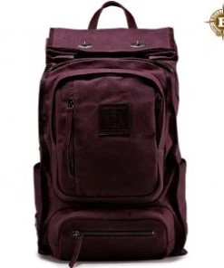 [BUILFORD] Seasonless Roll Top Safari Backpack Burgundy