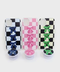 [BUTTERFLIES IN STUMMY] Seasonless Ribbon Check Grip Tok