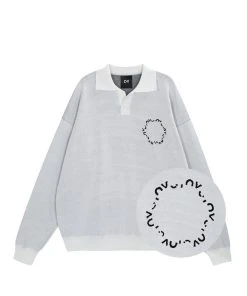 Best Sellers [OY] Winter 21 ROUND LOGO COLLAR KNIT-WHITE