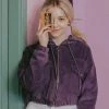 Best Sellers [MOONFAIRY] FW 21 CHEEKY CORDUROY ZIP UP HOODIE-PURPLE