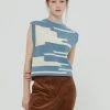 Best Sellers [BENSIMON] FW 21 COLOR MIXED KNIT VEST WOMAN - BLUE