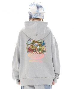 [FEVERTIME] FW 21 21 Blossom Checker HOODIE ZIP-UP - GREY