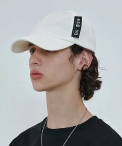 [OY] Seasonless CORDUROY POINT LOGO CAP-IVORY