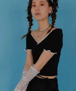 [RAYOUNG] 20SS Ribbon T-shirt _Black