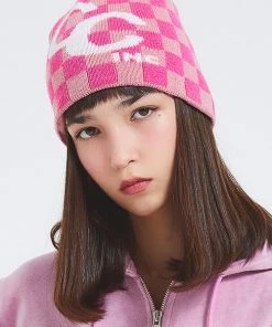 [CRANK] Winter 21 LOGO CHECKER SHORT BEANIE_PK