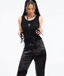 [GIMMETHEYOUNG] 20SS G_TASSLE LINE TOP / BLACK