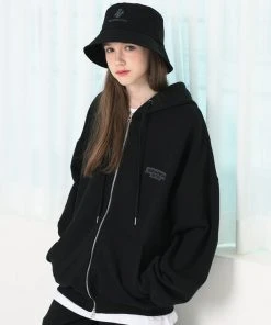 Best Sellers [SEARCH410] Winter 21 SECTOR LOGO EMBLEM HOODIE ZIPUP_BLACK