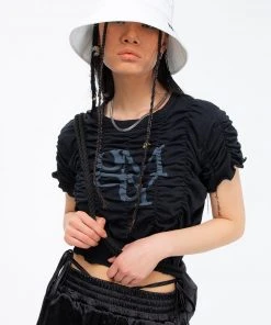 [GIMMETHEYOUNG] 20SS [1st Restock] G_SHIRRING T-SHIRTS_20SS / BLACK