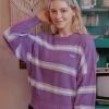 [MOONFAIRY] FW 21 STRIPE KNIT-PURPLE