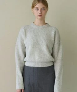 [STEP AROUND] FW 21 CASHMERE OVERFIT DROP KNIT_GREY Best Sellers