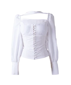 [ONMYOWN] FW 21 White Glam Blouse Best Sellers