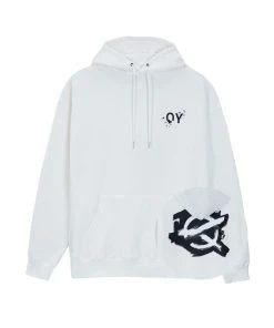 Best Sellers [OY] Winter 21 PAINT LOGO HOODIE-WHITE