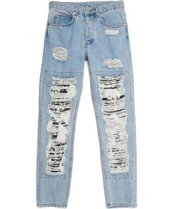 [LIBERE KOREA] FW 21 21DAMAGE DENIM PANTS / SKY BLUE Best Sellers