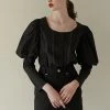 [REMANTIST] FW 21 Layered Puff Stitch Blouse (black) Best Sellers