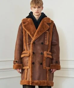 [LECYTO] Winter 21 CONTRAST DOUBLE COAT ECO MUSTANG_[BROWN]
