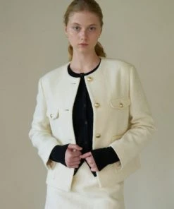 [STEP AROUND] FW 21 [SET] ALPACA POCKET ROUND JACKET_IVORY