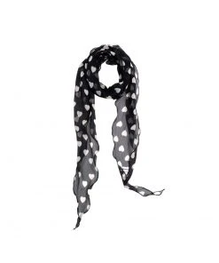 [BUTTERFLIES IN STUMMY] Seasonless Heart Scarf (black/diamond)