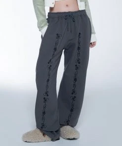 Best Sellers [SETUP EXE] Winter 21 Rose Vines Sweatpants [Charcoal]