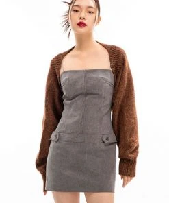 Best Sellers [CAPRICIEUX] Winter 21 LOOSE FIT KNIT BOLERO CARDIGAN_BROWN