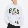 BAD IN BAD [BADINBAD] FW 21 BAD LOGO SWEAT SHIRT_WHITE Best Sellers