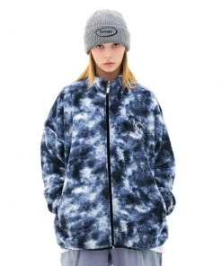 Best Sellers [FEVERTIME] FW 21 CM TIEDYE FLEECE ZIP-UP - BLUE