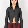 [SPUNKY] FW 21 OPEN COLLAR SHIRT (BLACK)
