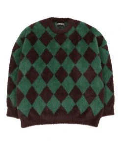 [AJO BY AJO] FW 21 Harlequin Check Oversized Sweater [Green]