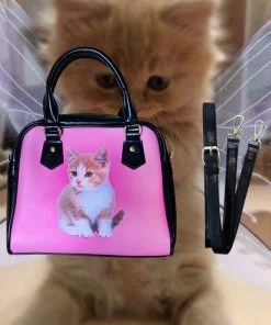 Best Sellers [HURJABOYACC] Seasonless Pink Cat Leather Bag