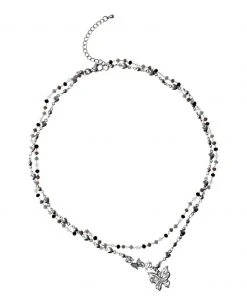 [STEEL EDITION] Seasonless Butterfly Beads Heart Necklace Set