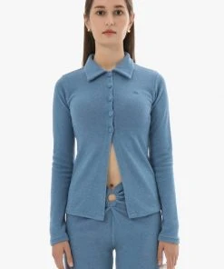 Best Sellers [NANA CREW] FW 21 BRANCH OFF TERRY CARDIGAN - SKY BLUE