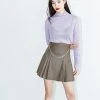 [CAPRICIEUX] FW 21 Pleats Skirt 2 (khaki Brown)