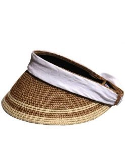SLEEPYS SLIP [SLEEPY SLIP] Seasonless 2RIBBON BROWN SUN VISOR CAP