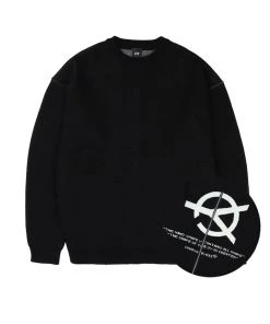 Best Sellers [OY] FW 21 BACK LOGO ZIPPER KNIT-BLACK