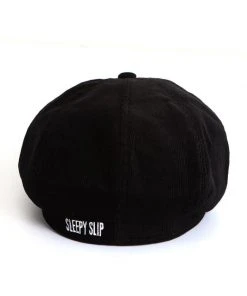 [SLEEPY SLIP] Seasonless CORDUROY BLACK NEWSBOY CAP