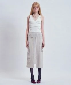 [ODLYWORKSHOP] FW 21 Light-grey Multi Pocket Layered Skirt Best Sellers