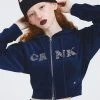 [CRANK] Winter 21 VELVET CROP ZIP-UP HOODIE_NY