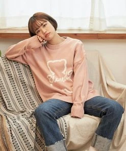 [AQOSTUDIOSPACE] FW 21 AQO X BLDN BIG BEAR KNIT PINK