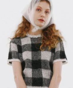 [ROCCI ROCCI] Winter 21 Mohair Fuzzy Knit Top [BLACK]