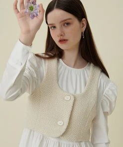 [GOCORI] FW 21 COTTON CANDY TWEED VEST Best Sellers