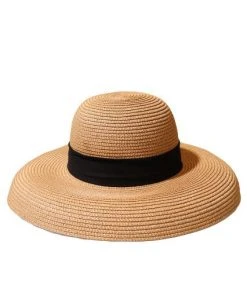 [SLEEPY SLIP] Seasonless [unisex]LORIENT BROWN WIDE RIBBON HAT