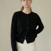 Best Sellers [STEP AROUND] FW 21 SOFT COTTON BASIC ROUND CARDIGAN_BLACK