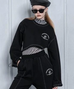 UNORMAL [UNUSUALNORMAL] FW 21 POINT SWEAT SHIRT _ BLACK Best Sellers