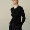 [STEP AROUND] FW 21 BUTTON DETAIL SLIM CARDIGAN_BLACK