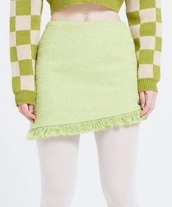 [CRANK] Winter 21 TWEED TASSEL SKIRT_L.GR Best Sellers