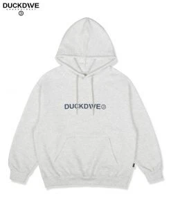 [DUCKDIVE] FW 21 Basic Logo Hoodie Light Gray Best Sellers