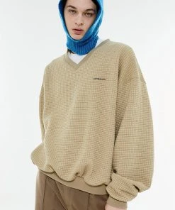[ANOTHER YOUTH] Winter 21 Quilting V Neck Mtm - Beige