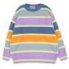 YOUTH BATH [YOUTHBATH] FW 21 ANGORA MULTI STRIPE KNIT WEAR_BLUE Best Sellers