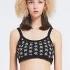 Best Sellers [CRANK] Winter 21 FLOWER KNIT BUSTIER_BK